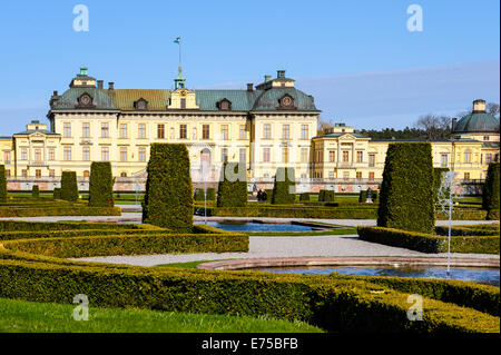 Schweden, Ekerö. Das Drottningholm Palace (Drottningholms Slott). Stockfoto