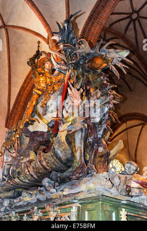 Schweden, Stockholm. Storkyrkan ist die älteste Kirche in Gamla Stan. St. Georg und der Drache Stockfoto