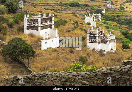 Einige der ältesten Taubenschläge in der Ägäis befinden sich in der Nähe von Tarambados Dorf auf der Insel Tinos, Kykladen, Griechenland Stockfoto