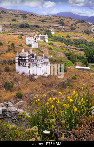 Einige der ältesten Taubenschläge in der Ägäis befinden sich in der Nähe von Tarambados Dorf auf der Insel Tinos, Kykladen, Griechenland Stockfoto