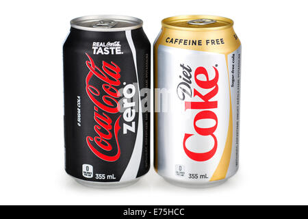 Ernährung und Coca Cola Zero HS Stockfoto