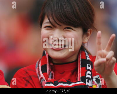 Saitama, Japan. 7. Sep, 2014. Urawa Reds Fans Football/Soccer: 2014 J.League Yamazaki Nabisco Cup Viertelfinale match zwischen Urawa Reds 2-2 Sanfrecce Hiroshima im Saitama Stadium 2002 in Saitama, Japan. © AFLO SPORT/Alamy Live-Nachrichten Stockfoto