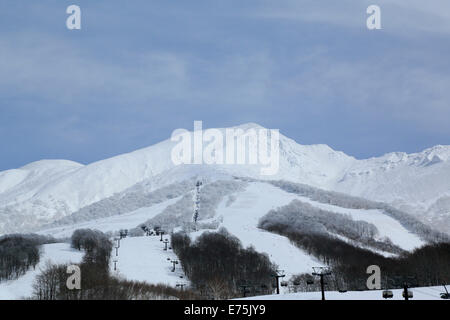 Mount Akita-Komagatake im winter Stockfoto