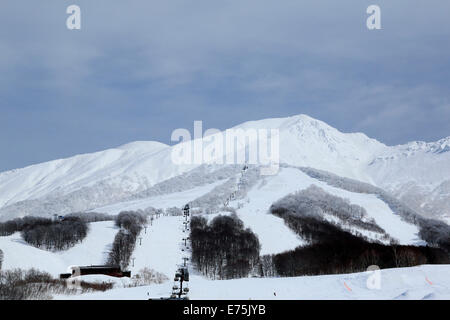 Mount Akita-Komagatake im winter Stockfoto