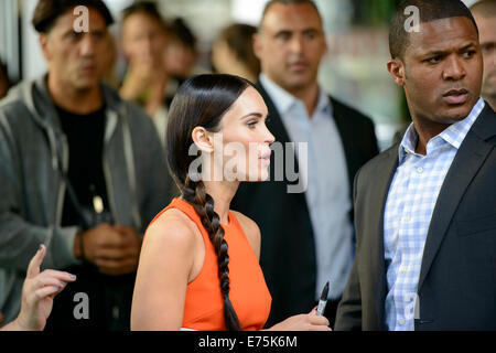 Sydney, Australien. 7. September 2014.  Megan Fox gehen der grüne Teppich für die Sydney-Premiere von "Teenage Mutant Ninja Turtles" Credit: MediaServicesAP/Alamy Live News Stockfoto