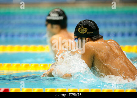 Yokohama internationale Schwimmbad, Kanagawa, Japan. 6. Sep, 2014. (L, R) Kosuke Hagino (Toyo Univ), Daiya Seto (Waseda Univ), 6. September 2014 - Schwimmen: Inter College schwimmen Meisterschaft Herren 200 m Lagen in Yokohama International Swimming Pool, Kanagawa, Japan. (Foto AFLO SPORT) Stockfoto