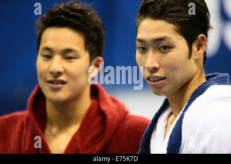 Yokohama internationale Schwimmbad, Kanagawa, Japan. 6. Sep, 2014. (L, R) Daiya Seto (Waseda Univ), Kosuke Hagino (Toyo Univ), 6. September 2014 - Schwimmen: Inter College schwimmen Meisterschaft Herren, 200 m Lagen Finale in Yokohama International Swimming Pool, Kanagawa, Japan. (Foto AFLO SPORT) Stockfoto