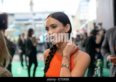 Sydney, Australien. 7. September 2014.  Megan Fox gehen der grüne Teppich für die Sydney-Premiere von "Teenage Mutant Ninja Turtles" Credit: MediaServicesAP/Alamy Live News Stockfoto