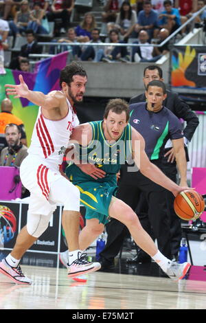 Barcelona, Spanien. 07. Sep, 2014. 2014-FIBA Basketball WM, Runde 16. J. Ingles in Aktion beim Spiel zwischen Türkei gegen Australien im Palau St. Jordi Credit: Action Plus Sport/Alamy Live News Stockfoto