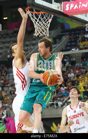 Barcelona, Spanien. 07. Sep, 2014. 2014-FIBA Basketball WM, Runde 16. J. Ingles in Aktion beim Spiel zwischen Türkei gegen Australien im Palau St. Jordi Credit: Action Plus Sport/Alamy Live News Stockfoto