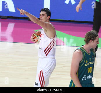 Barcelona, Spanien. 07. Sep, 2014. 2014-FIBA Basketball WM, Runde 16. E. Preldzic in Aktion beim Spiel zwischen Türkei gegen Australien im Palau St. Jordi Credit: Action Plus Sport/Alamy Live News Stockfoto