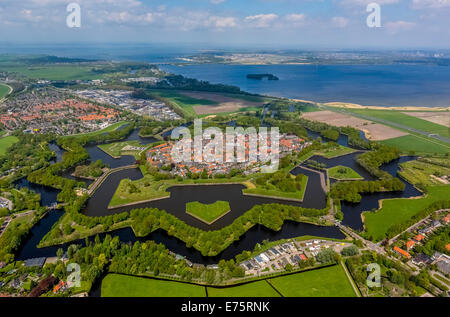 Luftaufnahme, Naarden, befestigte Stadt, Provinz Nord-Holland, Niederlande Stockfoto