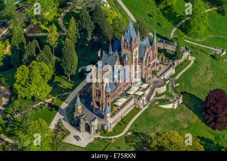 Luftaufnahme, Schloss Drachenburg Schloss, Königswinter, Rheinland, Nordrhein-Westfalen, Deutschland Stockfoto