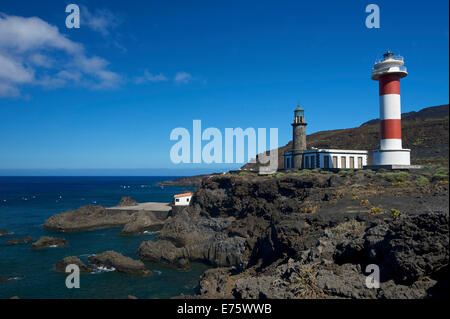 Leuchtturm Faro de Fuencaliente, La Palma, Kanarische Inseln, Spanien Stockfoto