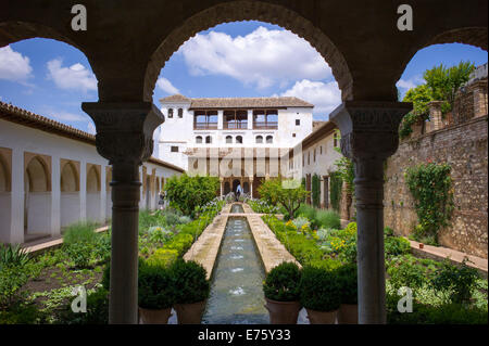 Palacio de Generalife, Alhambra, UNESCO-Weltkulturerbe, Granada, Spanien Stockfoto