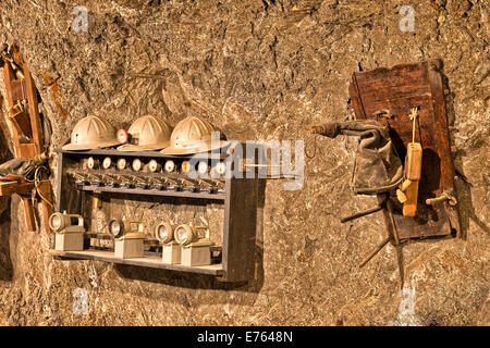 Besucher-tour durch das Salz mine in Bex. Stockfoto