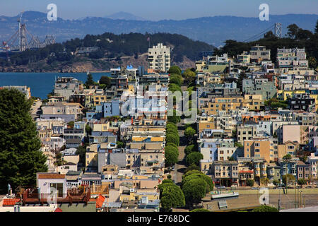 Lombard Street in San Francisco, Kalifornien Stockfoto