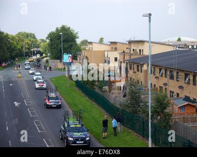 Runcorn, Halton, Cheshire, UK. 8. September 2014. Stufe 2 der Tour of Britain auf der Durchreise Runcorn, Halton auf ihrem Weg in Llandudno, Nordwales zu beenden. Bildnachweis: Dave Baxter/Alamy Live-Nachrichten Stockfoto