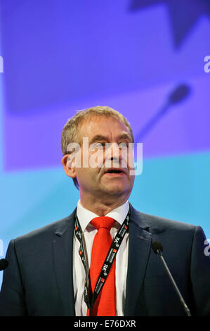 Liverpool, Vereinigtes Königreich. 7. September 2014. John Hannett TUC Konferenz Liverpool. John Hannett Generalsekretär USDAW Unterstützung composite16: Null-Stunden-Verträge und Leiharbeitnehmer. Der Generalsekretär fordert Rechtsschutz. vollständige Pressemitteilung finden Sie unter USDAW Webseite. Bildnachweis: Della Batchelor/Alamy Live-Nachrichten Stockfoto