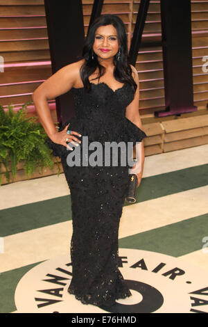 2014 Vanity Fair Oscar Party im Sunset Tower West Hollywood mit statt: Mindy Kaling wo: West Hollywood, Kalifornien, USA bei: 2. März 2014 Stockfoto