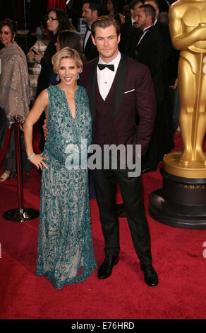 86. jährlichen Oscar-Verleihung im Dolby Theatre - Red Carpet Ankünfte Featuring statt: Chris Hemsworth, Elsa Pataky Where: Los Angeles, California, Vereinigte Staaten von Amerika bei: 2. März 2014 Stockfoto