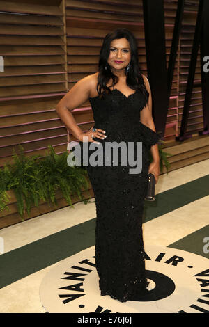 2014 Vanity Fair Oscar Party im Sunset Tower West Hollywood mit statt: Mindy Kaling wo: Los Angeles, California, Vereinigte Staaten von Amerika bei: 2. März 2014 Stockfoto