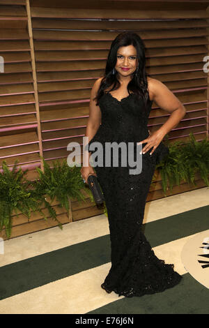 2014 Vanity Fair Oscar Party im Sunset Tower West Hollywood mit statt: Mindy Kaling wo: Los Angeles, California, Vereinigte Staaten von Amerika bei: 2. März 2014 Stockfoto