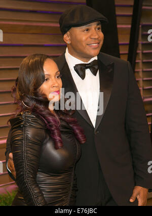 Prominente besuchen 2014 Vanity Fair Oscar Party im Sunset Plaza mit: Simone Johnson, LL Cool J wo: Los Angeles, California, Vereinigte Staaten von Amerika bei: 2. März 2014 Stockfoto