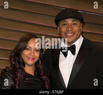 Prominente besuchen 2014 Vanity Fair Oscar Party im Sunset Plaza mit: Simone Johnson, LL Cool J wo: Los Angeles, California, Vereinigte Staaten von Amerika bei: 2. März 2014 Stockfoto