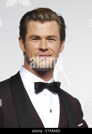 86. Annual Academy Awards Presse-Zimmer mit: Chris Hemsworth Where: Los Angeles, California, Vereinigte Staaten von Amerika als: 3. März 2014 Stockfoto