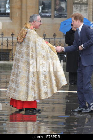 Nelson Mandela Gedenkgottesdienst in Westminster Abbey Featuring: Prinz Harry Where: London, Vereinigtes Königreich bei: 3. März 2014 Stockfoto