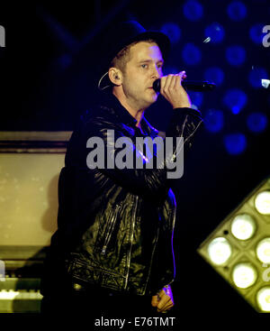 OneRepublic führen zu einem ausverkauften Publikum bei Heineken Music Hall Featuring: Ryan Tedder, OneRepublic wo: Amsterdam, Niederlande: 3. März 2014 Stockfoto