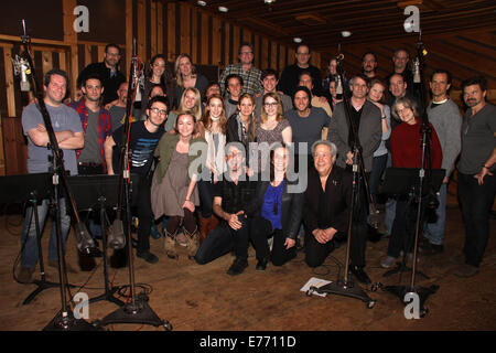 Aufnahme-Session für das Broadway The Bridges of Madison County statt in den Avatar Studios.  Mitwirkende: gegossen, kreativen team wo: New York, New York, Vereinigte Staaten von Amerika als: 3. März 2014 Stockfoto