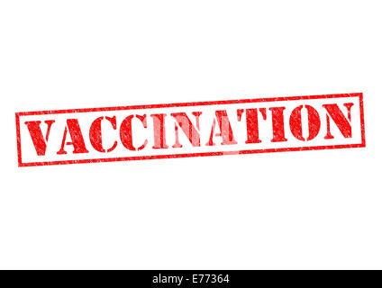 Impfung roten Stempel auf einem weißen Hintergrund. Stockfoto