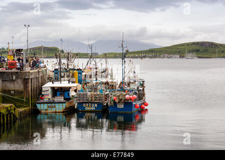 Fischerboote per Eisenbahn Pier, Oban, Argyll and Bute, Schottland, UK Model Release Anker: Nein Property Release: Nein. Stockfoto