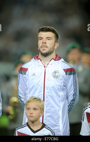 Dortmund, Deutschland. 07. Sep, 2014. Schottlands Grant Hanley ist vor der EM-Qualifikationsspiel zwischen Deutschland und Schottland im Signal-Iduna-Stadion in Dortmund, Deutschland, 7. September 2014 abgebildet. Foto: Jonas Guettler/Dpa/Alamy Live News Stockfoto