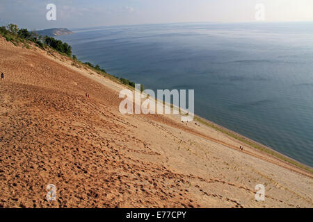 Sanddünen im Sleeping Bear Nationalpark entlang Lake Michigan in Michigan, USA. Stockfoto