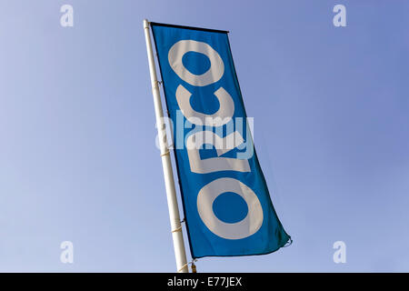 FIRMA ORCO, Logo-Schild Stockfoto