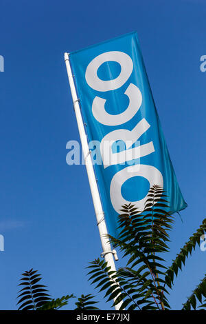 FIRMA ORCO, Logo-Schild Stockfoto