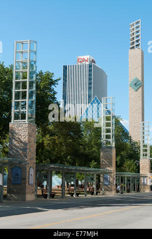 Elk203-5085v Kanada, Alberta, Edmonton, Innenstadt, Churchill Square, Rathaus Stockfoto