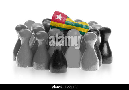 Eine einzigartige Figur auf gemeinsame Bauern, Flagge von Togo Stockfoto