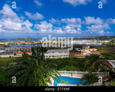 Blick auf den Yachthafen Rodney Bay, St. Lucia Insel, kleine Antillen, Windward Islands, St. Lucia Stockfoto