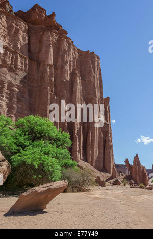 Klippen, Talampaya Nationalpark, La Rioja, Argentinien Stockfoto