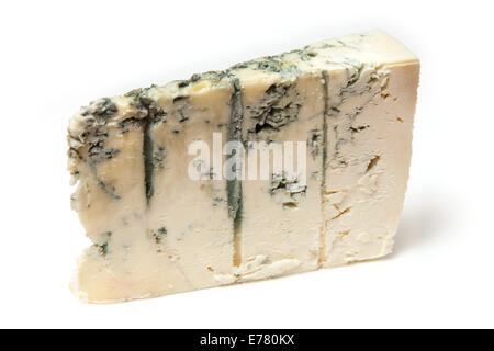 Italienischer Gorgonzola Käse mit Schimmelbildung auf ein weißes Studio-Hintergrund isoliert. Stockfoto