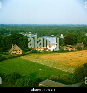 Malthouse breit, Norfolk, vom Turm der St. Helena Kirche, Ranworth Stockfoto