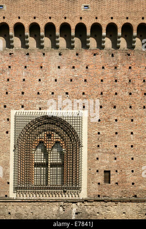 Detail des Castello Sforzesco oder Schloss Sforzesco, Mailand, Italien. Stockfoto