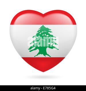 Herz mit libanesischen Flagge Farben. Ich liebe Libanon Stockfoto