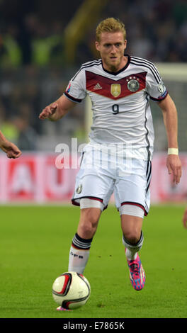 Dortmund, Deutschland. 07. Sep, 2014. Deutschlands Andre Schuerrle in Aktion während der EM-Qualifikation-match zwischen Deutschland und Schottland im Signal-Iduna-Stadion in Dortmund, Deutschland, 7. September 2014. Foto: Federico Gambarini/Dpa/Alamy Live News Stockfoto