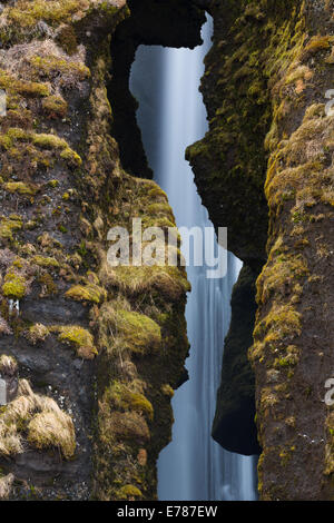 Gljúfurárfoss Wasserfall, Süden Islands Stockfoto