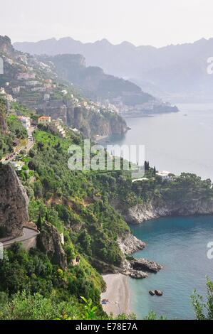 Von Conca dei Marini, Amalfiküste, Kampanien, Italien Amalfi entfernt Stockfoto